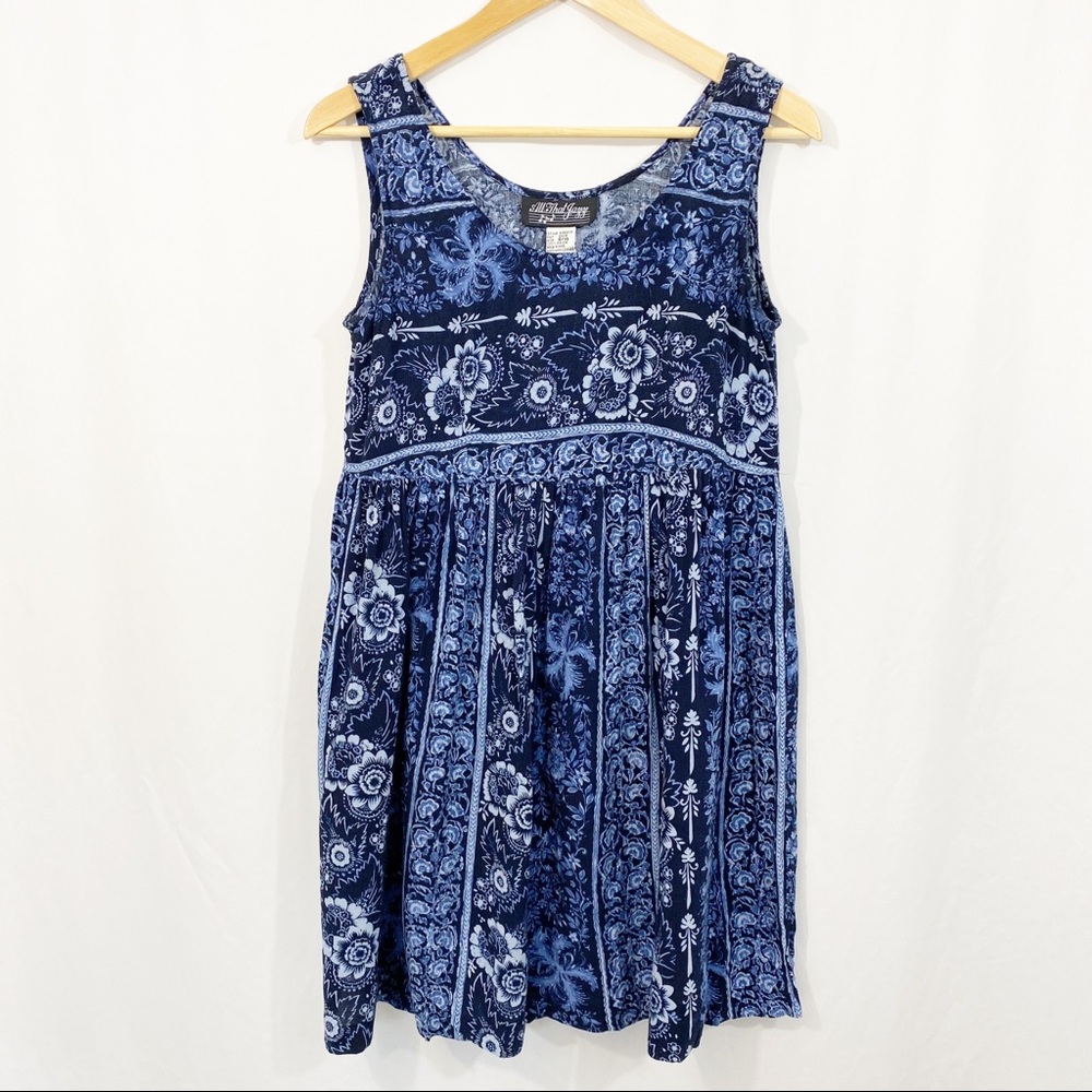 Vintage Boho Moody Floral Print Sleeveless Dress